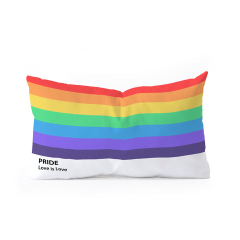 Emanuela Carratoni Pride Rainbow Flag Oblong Throw Pillow
