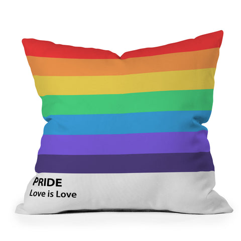 Emanuela Carratoni Pride Rainbow Flag Outdoor Throw Pillow