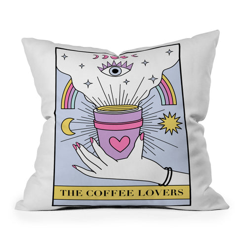 Emanuela Carratoni The Coffee Lovers Tarot Throw Pillow