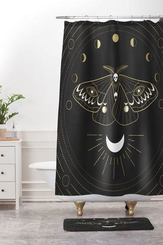 Emanuela Carratoni The Moon Moth Shower Curtain And Mat