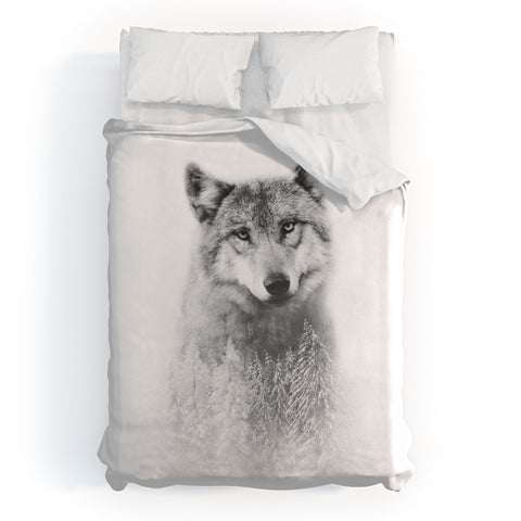 Emanuela Carratoni The Wolf and the Forest Duvet Cover