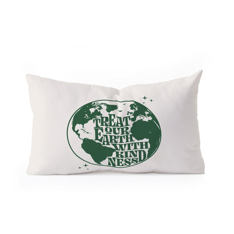 Emanuela Carratoni Treat our Earth with Kindness Oblong Throw Pillow