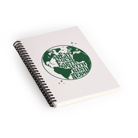 Emanuela Carratoni Treat our Earth with Kindness Spiral Notebook