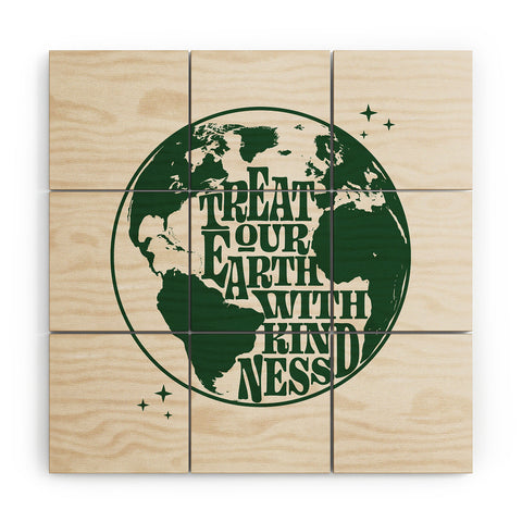 Emanuela Carratoni Treat our Earth with Kindness Wood Wall Mural