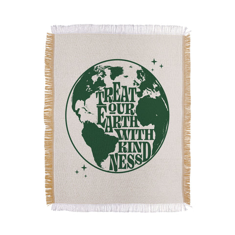 Emanuela Carratoni Treat our Earth with Kindness Throw Blanket