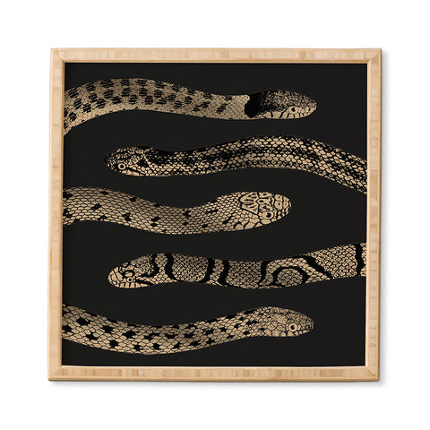 Emanuela Carratoni Vintage Golden Snakes Framed Wall Art