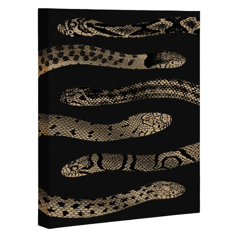 Emanuela Carratoni Vintage Golden Snakes Art Canvas