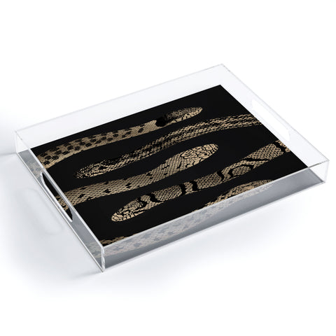 Emanuela Carratoni Vintage Golden Snakes Acrylic Tray