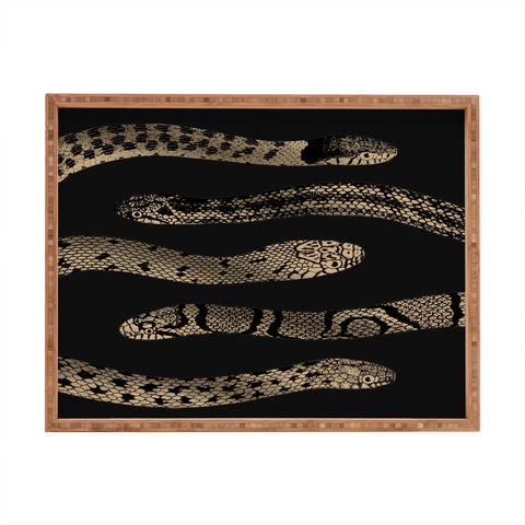 Emanuela Carratoni Vintage Golden Snakes Rectangular Tray