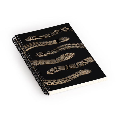 Emanuela Carratoni Vintage Golden Snakes Spiral Notebook