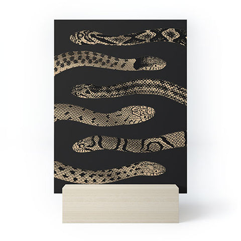 Emanuela Carratoni Vintage Golden Snakes Mini Art Print