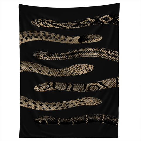 Emanuela Carratoni Vintage Golden Snakes Tapestry