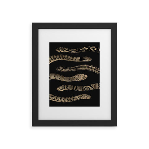Emanuela Carratoni Vintage Golden Snakes Framed Art Print