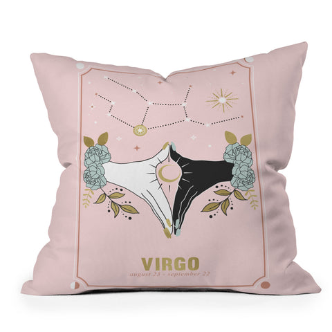 Emanuela Carratoni Virgo Zodiac Series Outdoor Throw Pillow