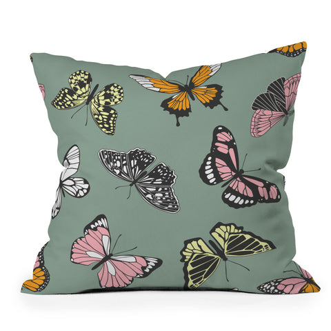 Emanuela Carratoni Wild Butterflies Throw Pillow
