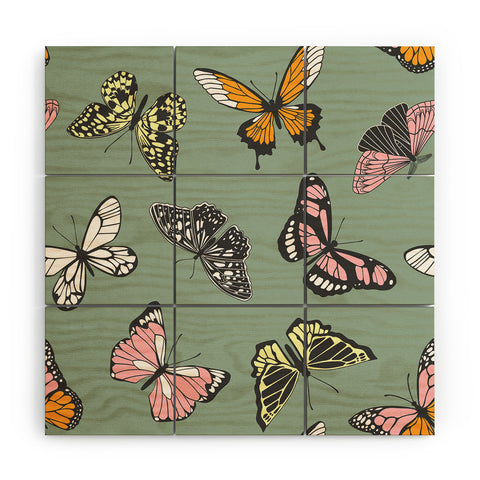Emanuela Carratoni Wild Butterflies Wood Wall Mural