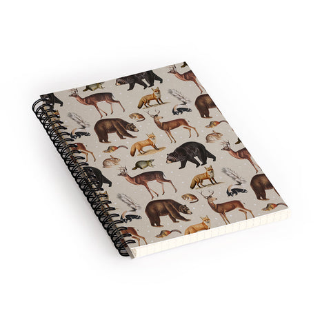 Emanuela Carratoni Wild Forest Animals Spiral Notebook