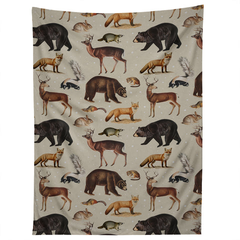 Emanuela Carratoni Wild Forest Animals Tapestry