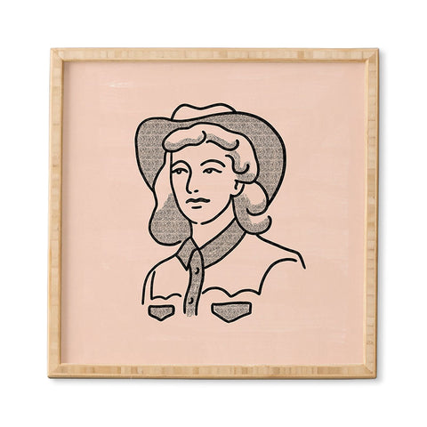 Emma Boys Cowgirl in Dusty Pink Framed Wall Art