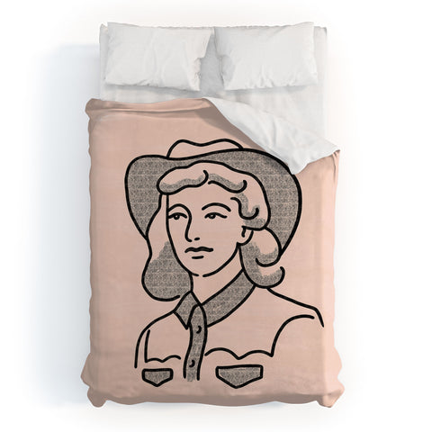 Emma Boys Cowgirl in Dusty Pink Duvet Cover