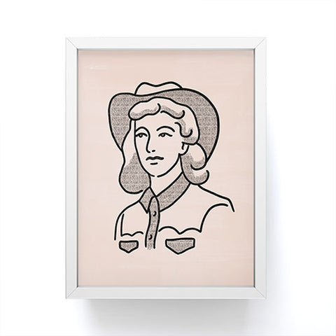 Emma Boys Cowgirl in Dusty Pink Framed Mini Art Print