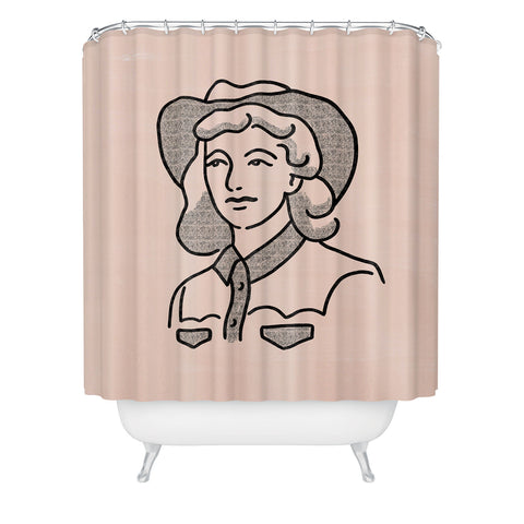 Emma Boys Cowgirl in Dusty Pink Shower Curtain