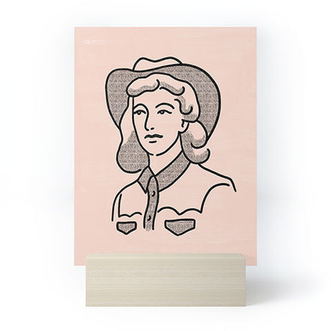 Emma Boys Cowgirl in Dusty Pink Mini Art Print