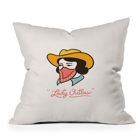 Emma Boys Lady Outlaw Outdoor Throw Pillow