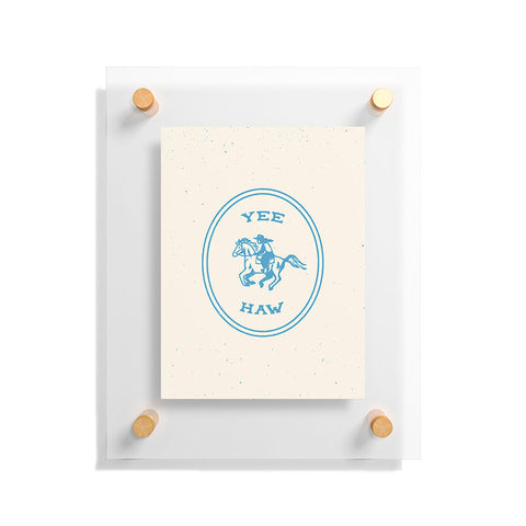 Emma Boys Yee Haw in Blue Floating Acrylic Print