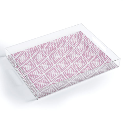 Emmie K SPRING BLOOM DOT PINK Acrylic Tray