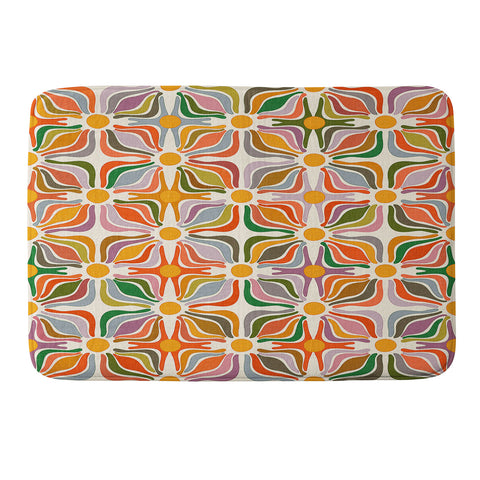 evamatise Abstract Flowers Summer Holiday Memory Foam Bath Mat