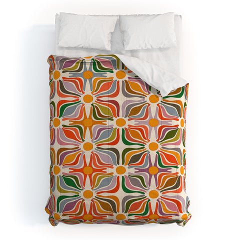 evamatise Abstract Flowers Summer Holiday Comforter
