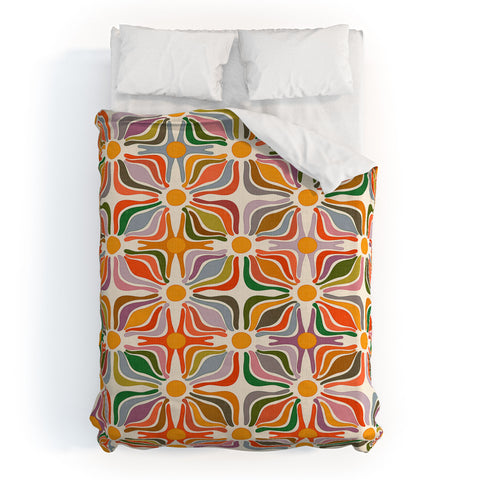 evamatise Abstract Flowers Summer Holiday Duvet Cover