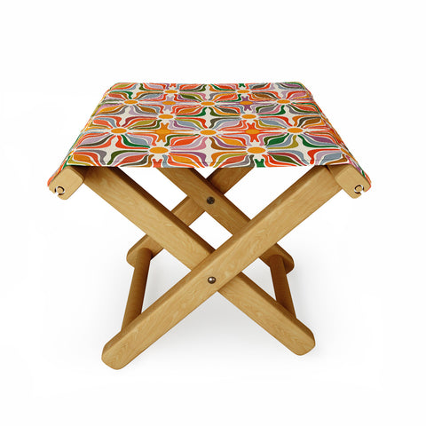 evamatise Abstract Flowers Summer Holiday Folding Stool