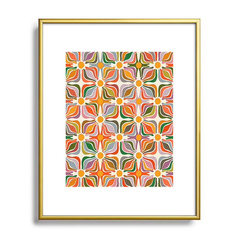 evamatise Abstract Flowers Summer Holiday Metal Framed Art Print