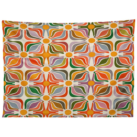 evamatise Abstract Flowers Summer Holiday Tapestry