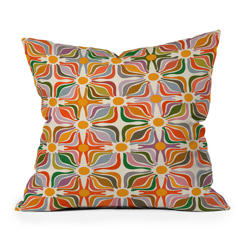 evamatise Abstract Flowers Summer Holiday Outdoor Throw Pillow
