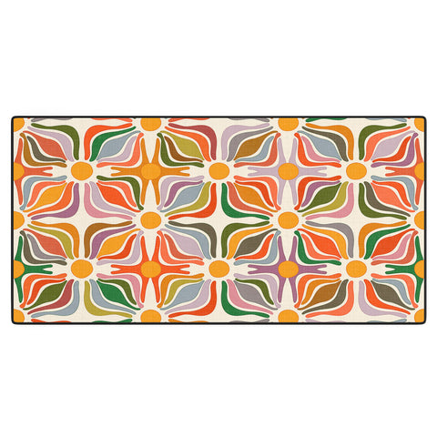 evamatise Abstract Flowers Summer Holiday Desk Mat