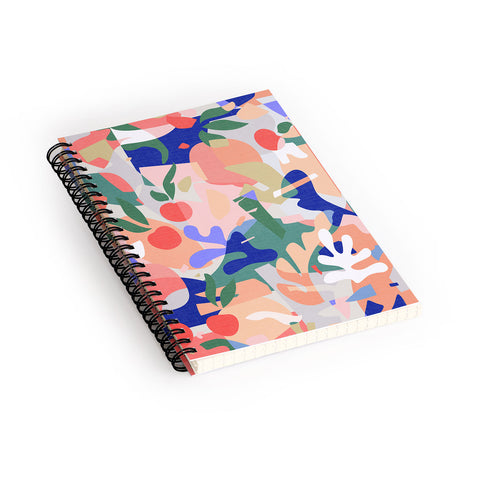evamatise Abstract Fruits and Leaves Spiral Notebook