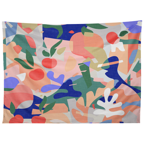 evamatise Abstract Fruits and Leaves Tapestry