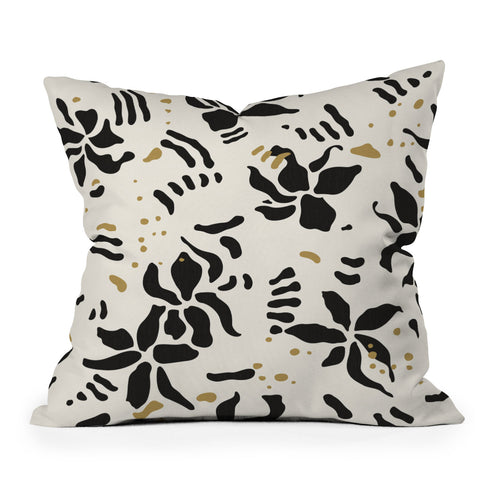 evamatise Abstract Spider Orchids Outdoor Throw Pillow