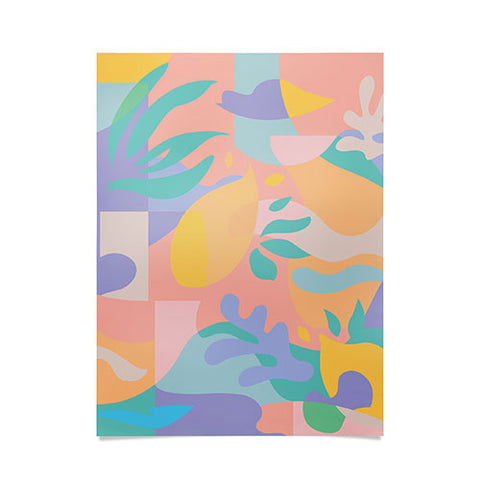 evamatise Lemons in Amalfi Abstract shapes Poster