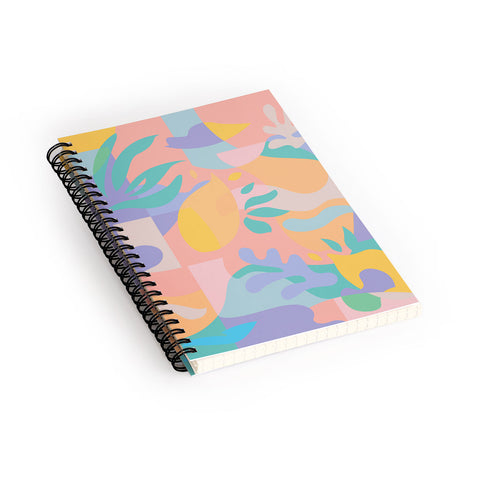 evamatise Lemons in Amalfi Abstract shapes Spiral Notebook