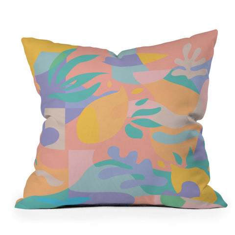 evamatise Lemons in Amalfi Abstract shapes Throw Pillow