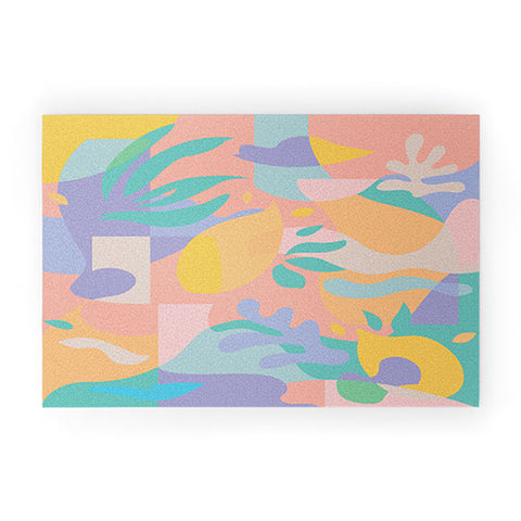 evamatise Lemons in Amalfi Abstract shapes Welcome Mat