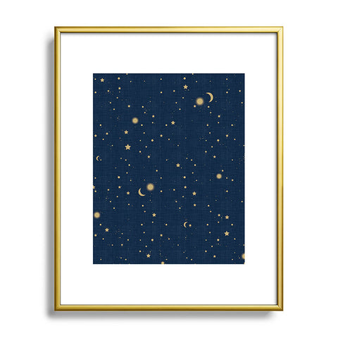 evamatise Magical Night Galaxy in Blue Metal Framed Art Print