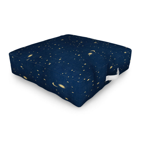 evamatise Magical Night Galaxy in Blue Outdoor Floor Cushion