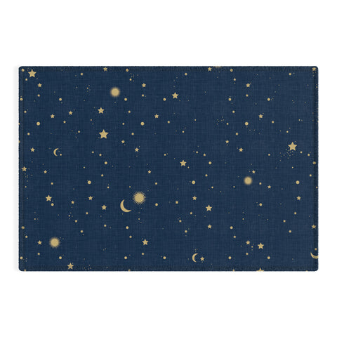 evamatise Magical Night Galaxy in Blue Outdoor Rug
