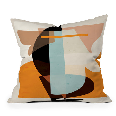 evamatise Modern Abstraction Desert Outdoor Throw Pillow