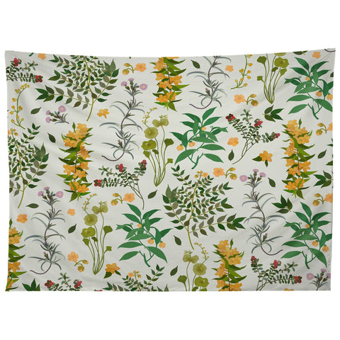 evamatise Vintage Wildflowers Cozy Tapestry